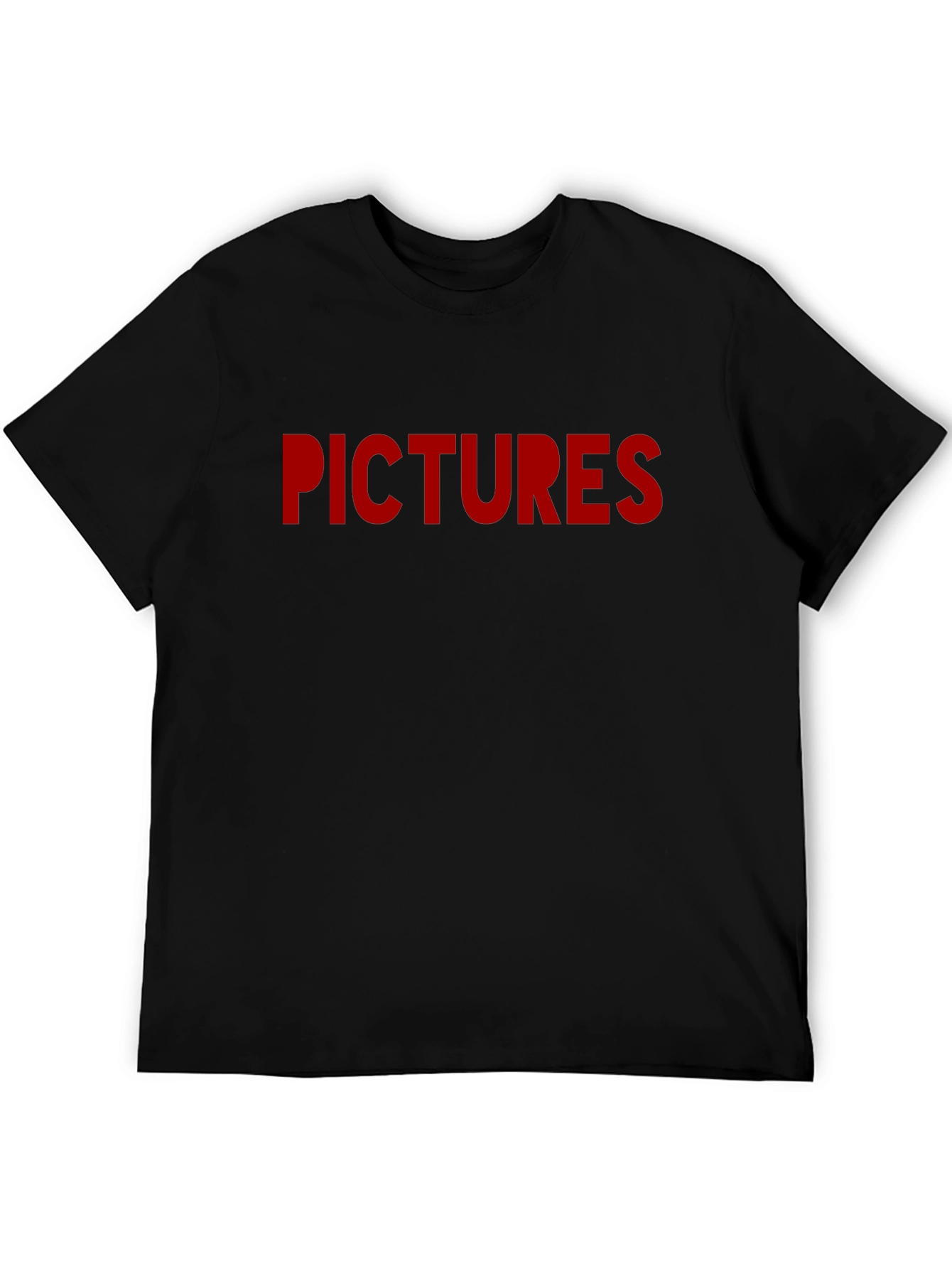 Pictures Graphic Tee - Bold Red Print on Black