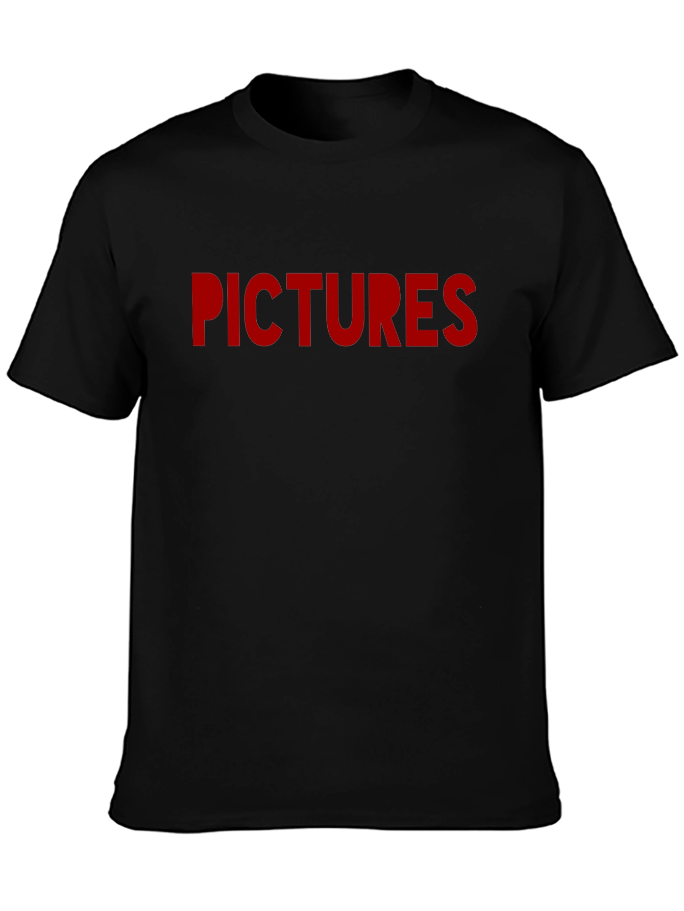 Pictures Graphic Tee - Bold Red Print on Black