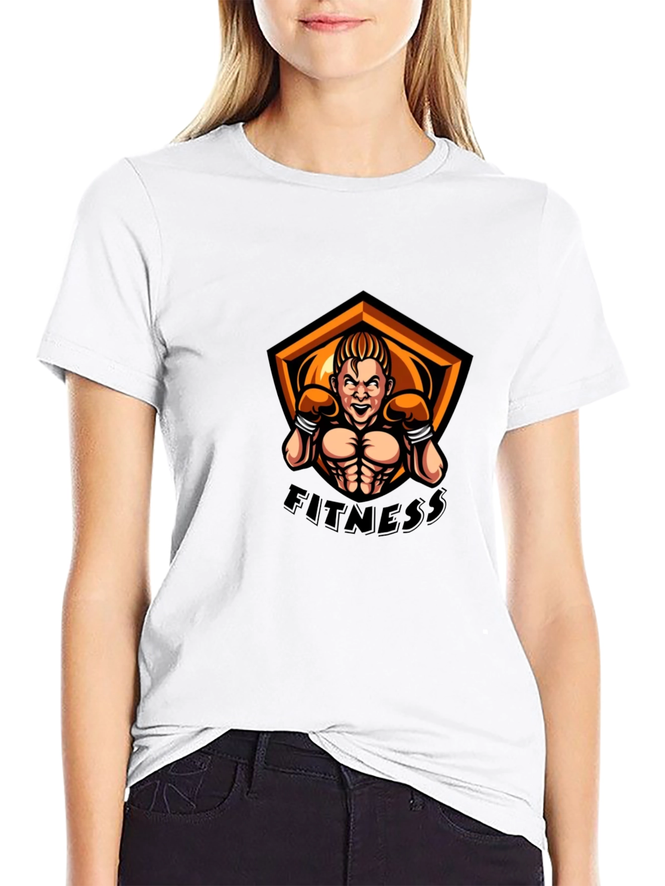 Fitness Graphic T-Shirt - Black Short Sleeve