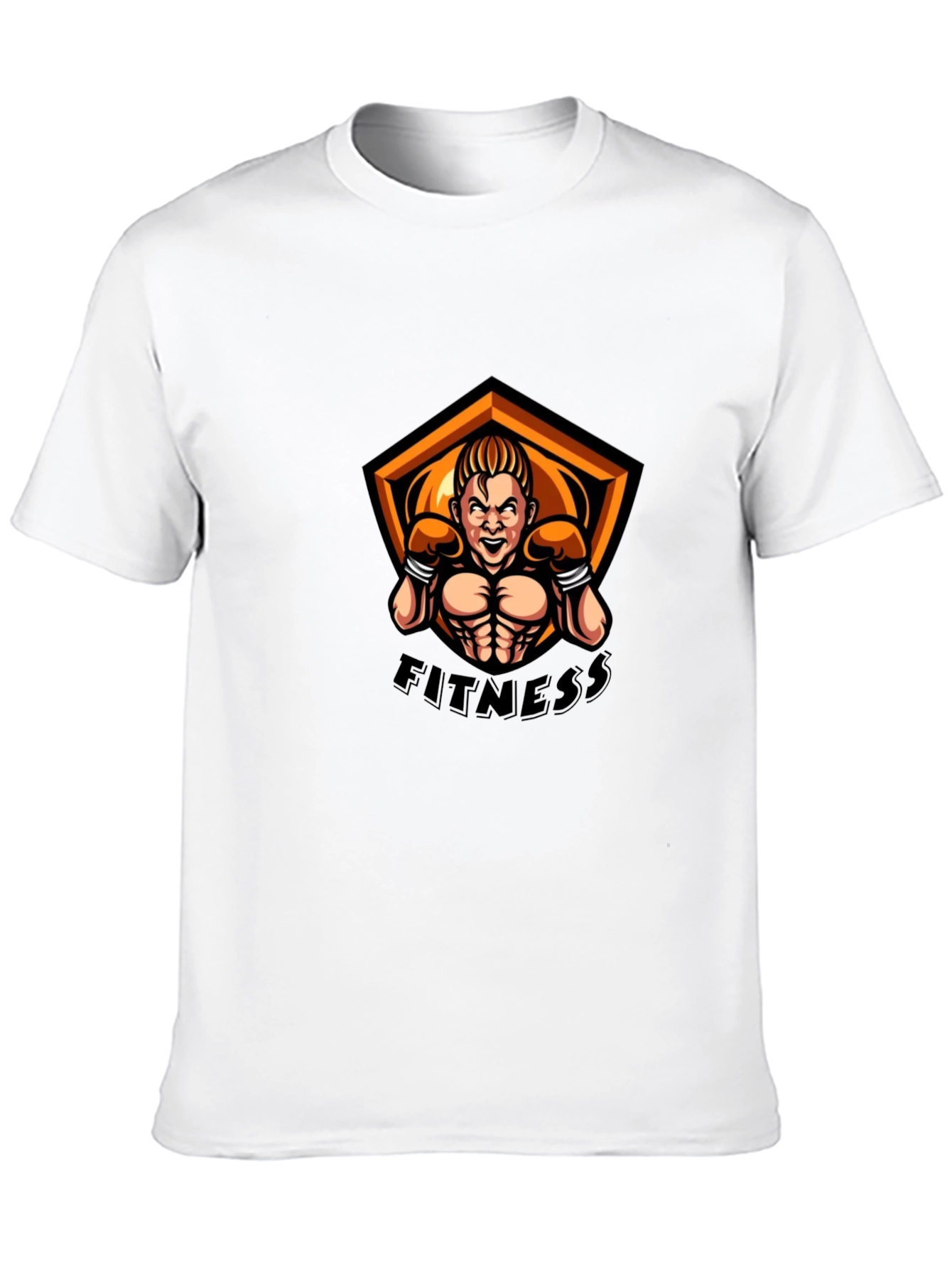 Fitness Graphic T-Shirt - Black Short Sleeve