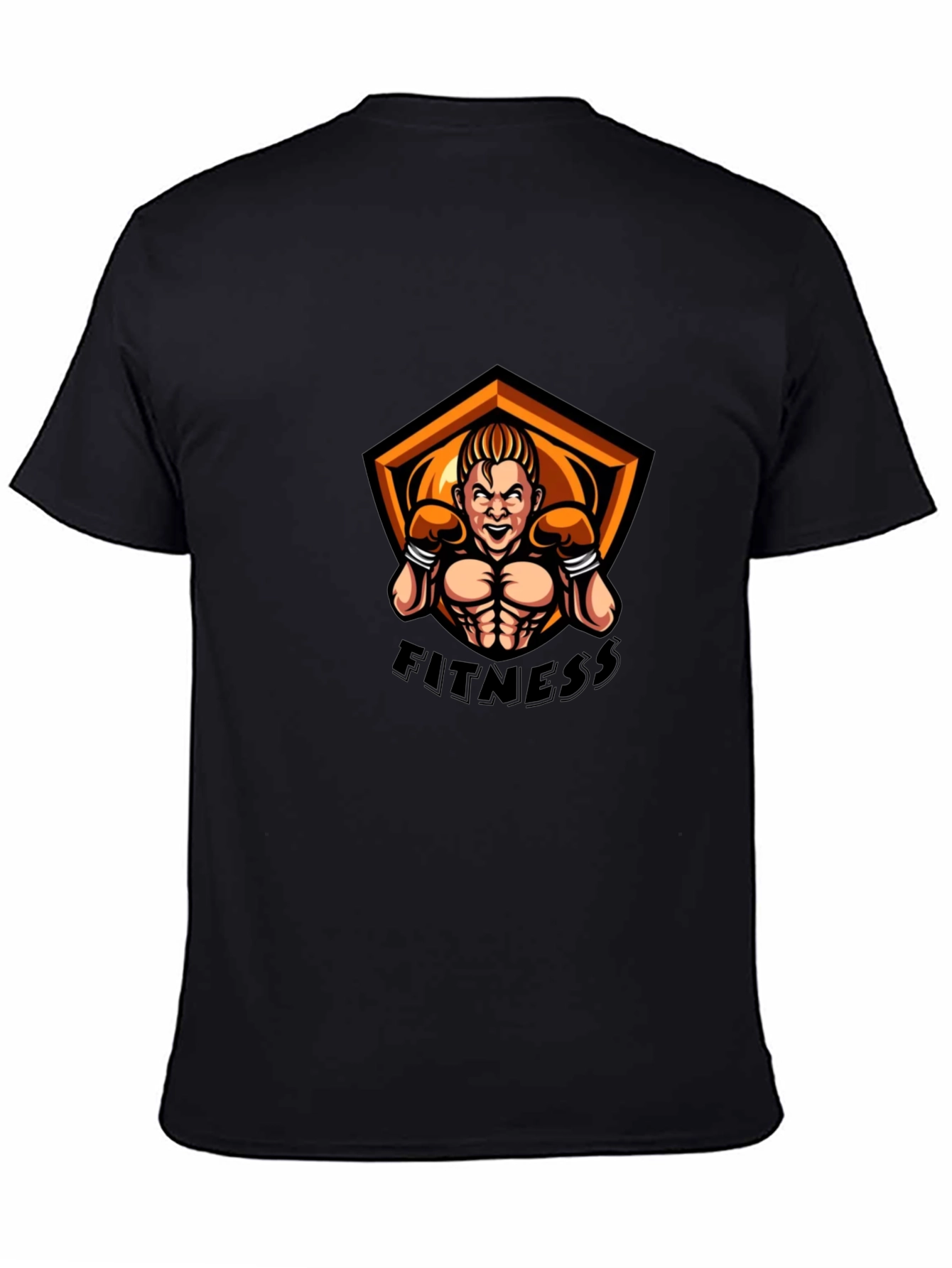 Fitness Graphic T-Shirt - Black Short Sleeve
