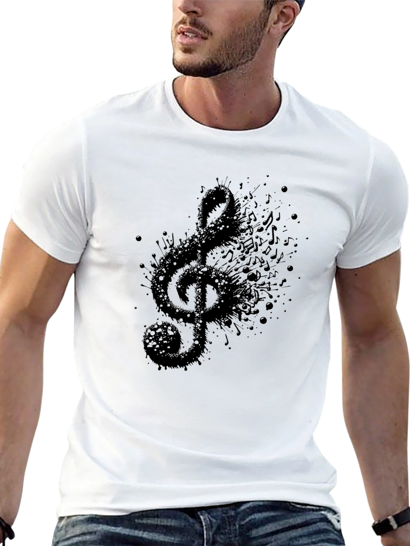 Music Treble Clef Mens Graphic T-Shirt