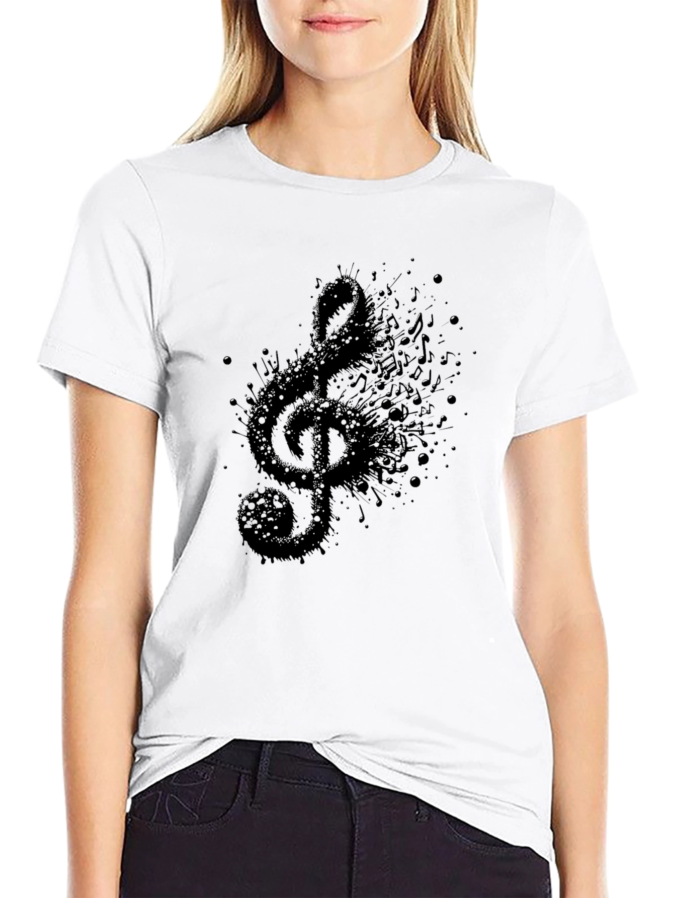 Music Treble Clef Mens Graphic T-Shirt
