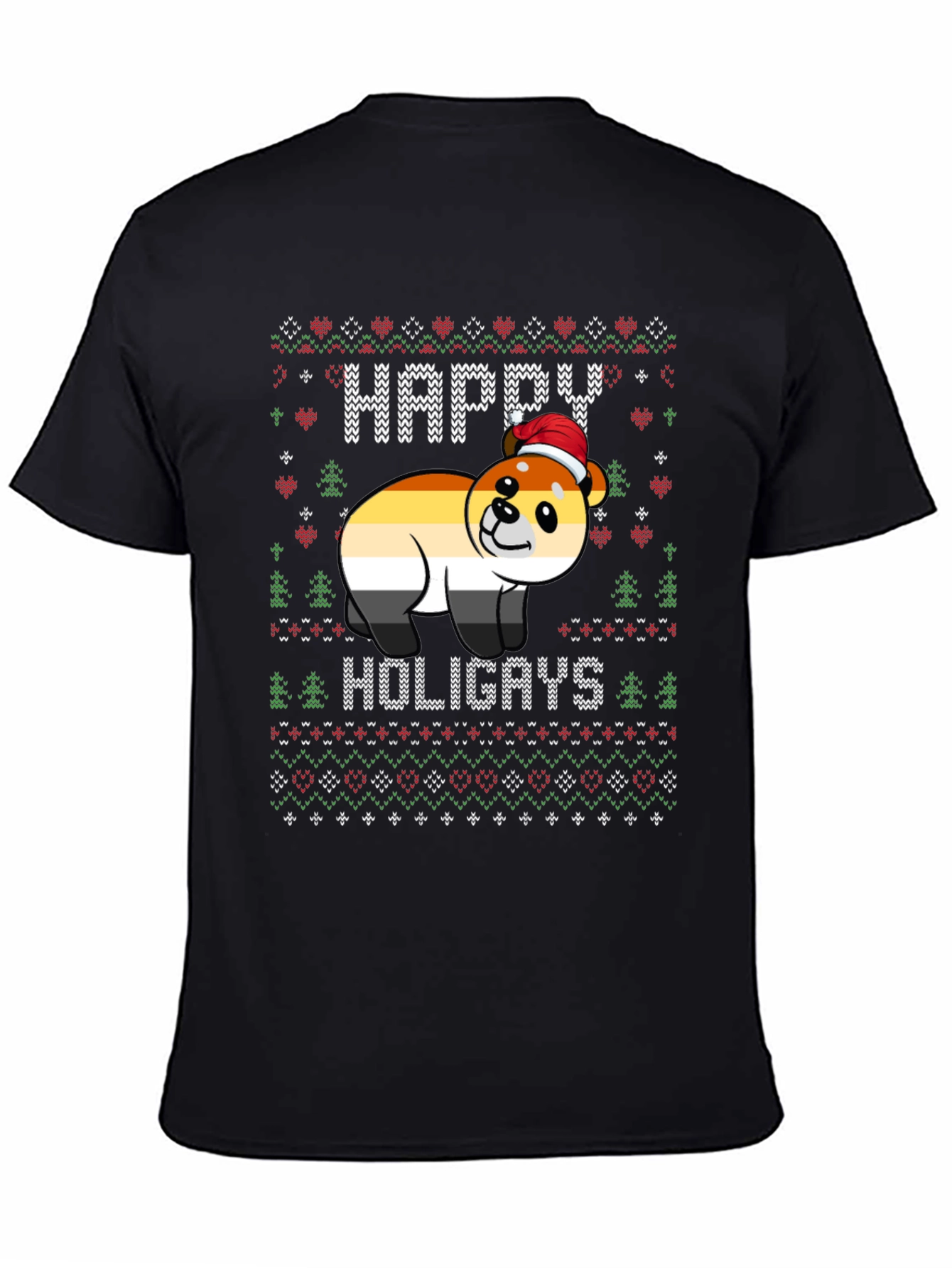 Happy Holigays Bear Christmas Sweater T-Shirt