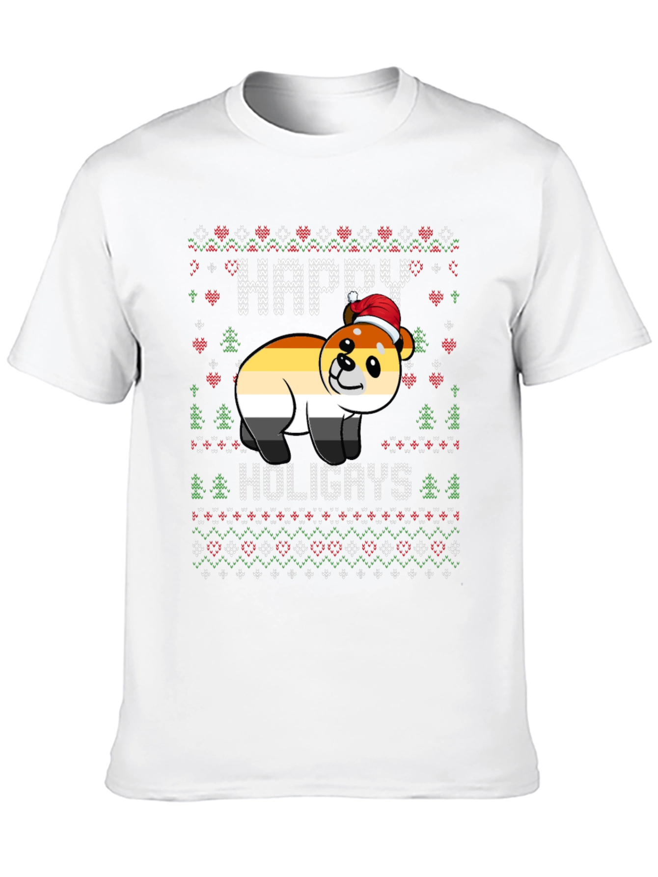 Happy Holigays Bear Christmas Sweater T-Shirt