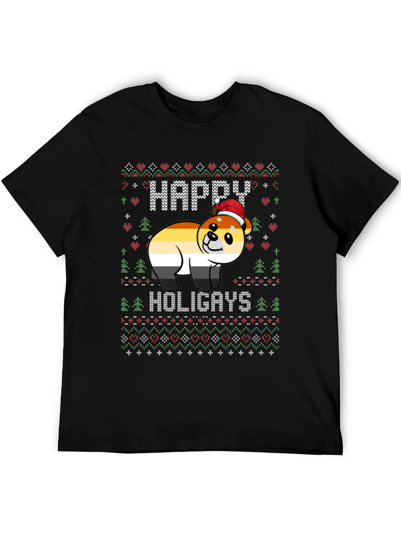 Happy Holigays Bear Christmas Sweater T-Shirt