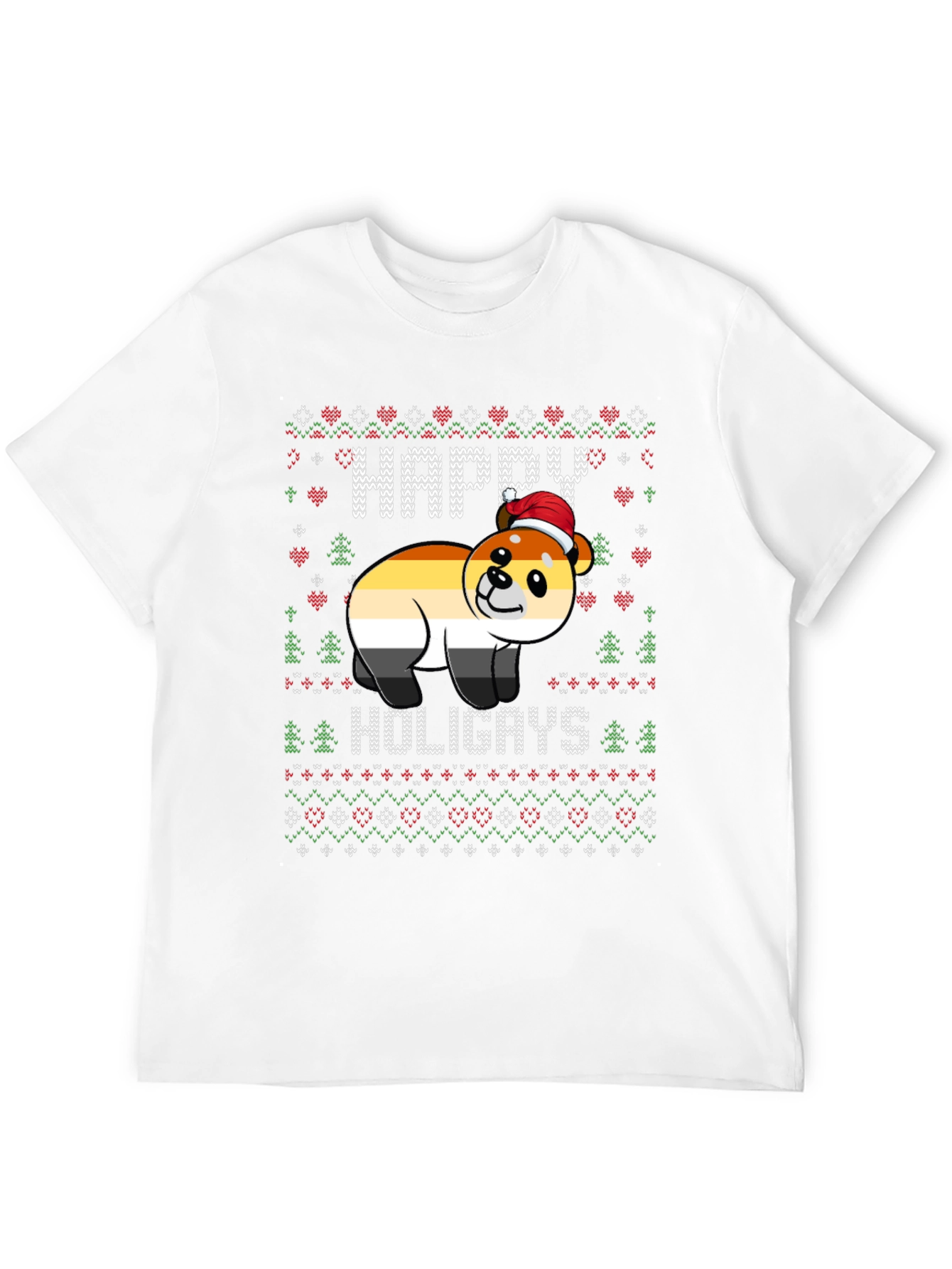 Happy Holigays Bear Christmas Sweater T-Shirt