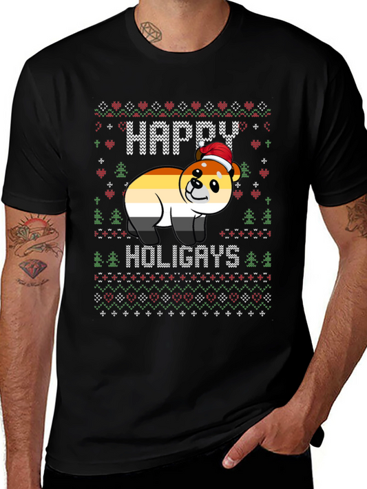 Happy Holigays Bear Christmas Sweater T-Shirt