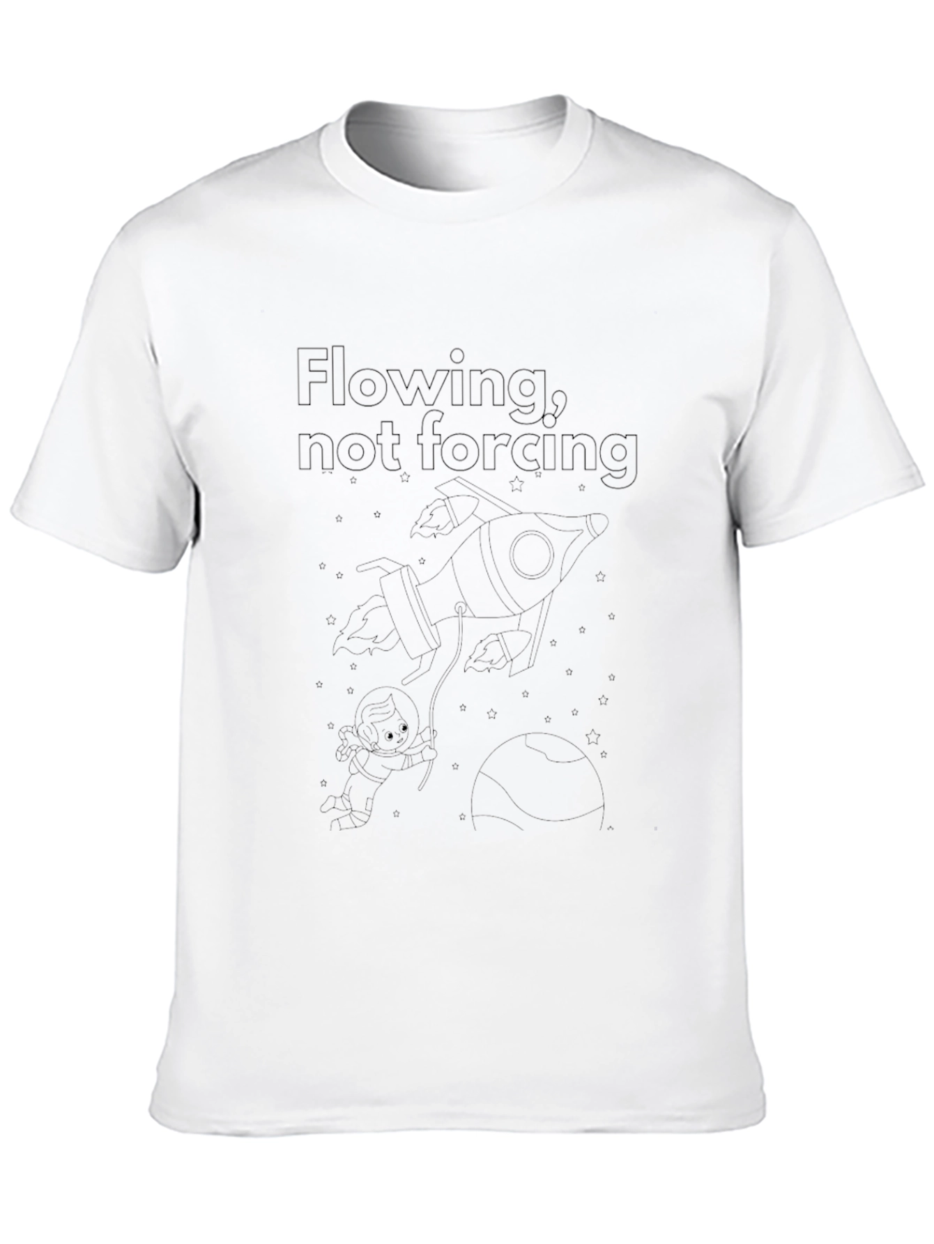 Flowing Not Forcing Black Graphic Tee
