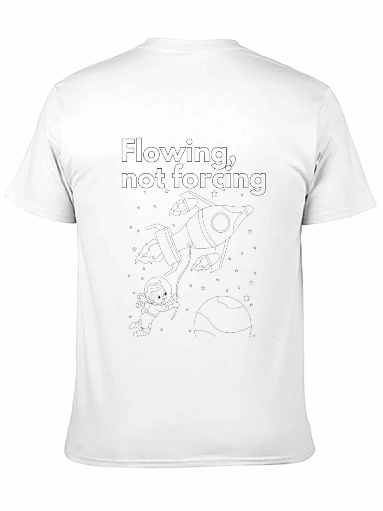 Flowing Not Forcing Black Graphic Tee