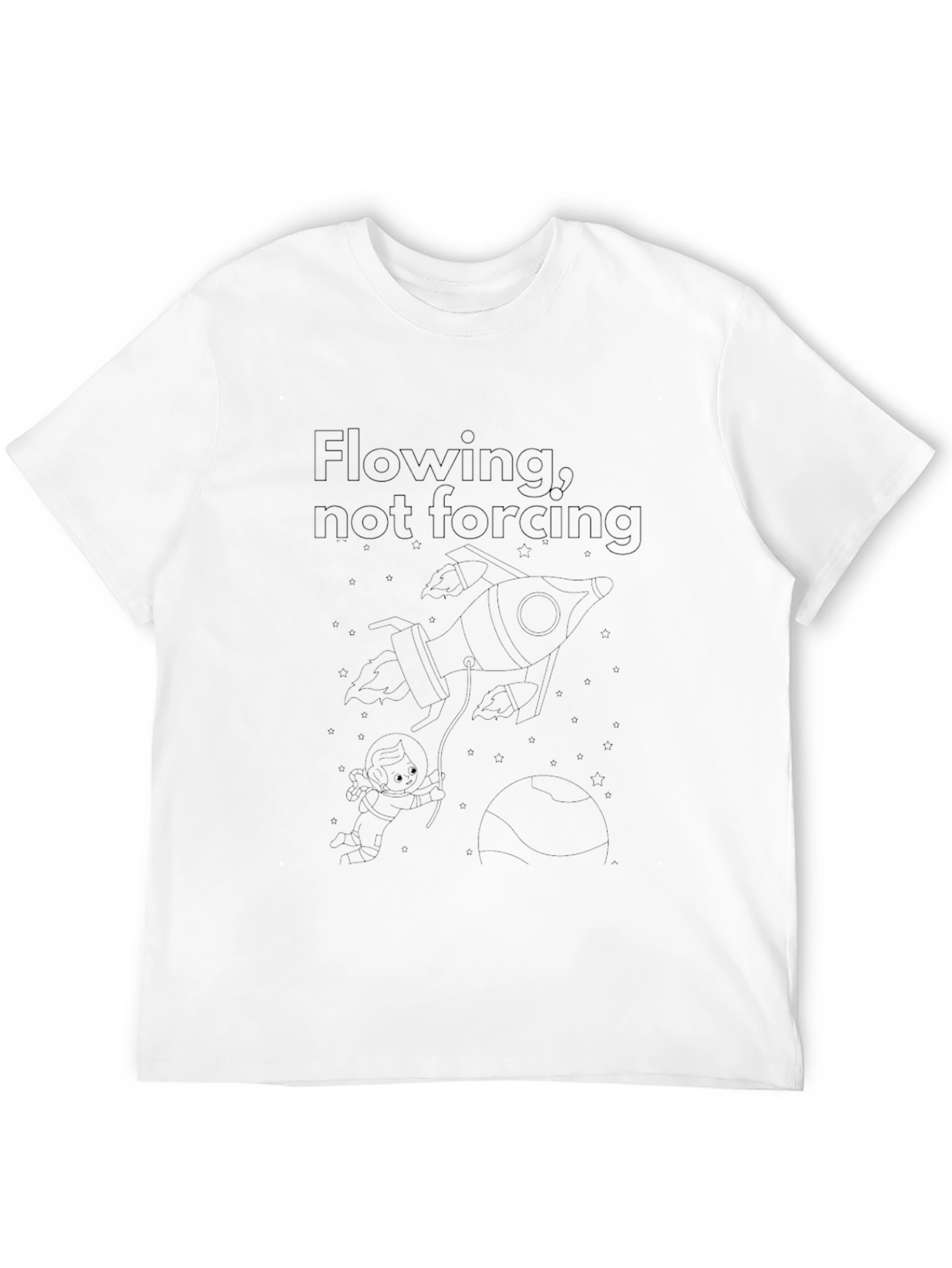 Flowing Not Forcing Black Graphic Tee