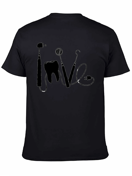 Dentist Love Graphic Tee - Black Cotton T-Shirt