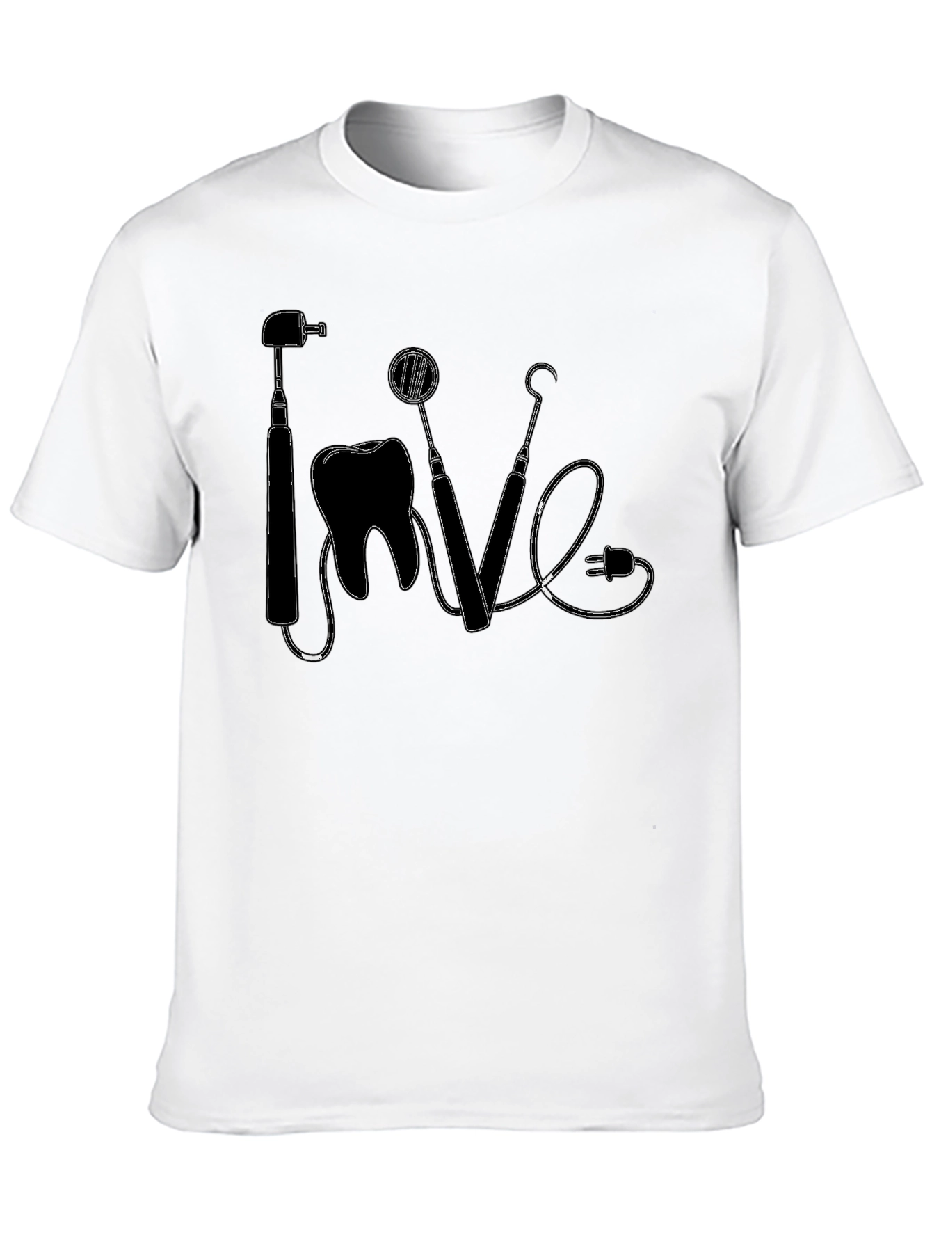 Dentist Love Graphic Tee - Black Cotton T-Shirt