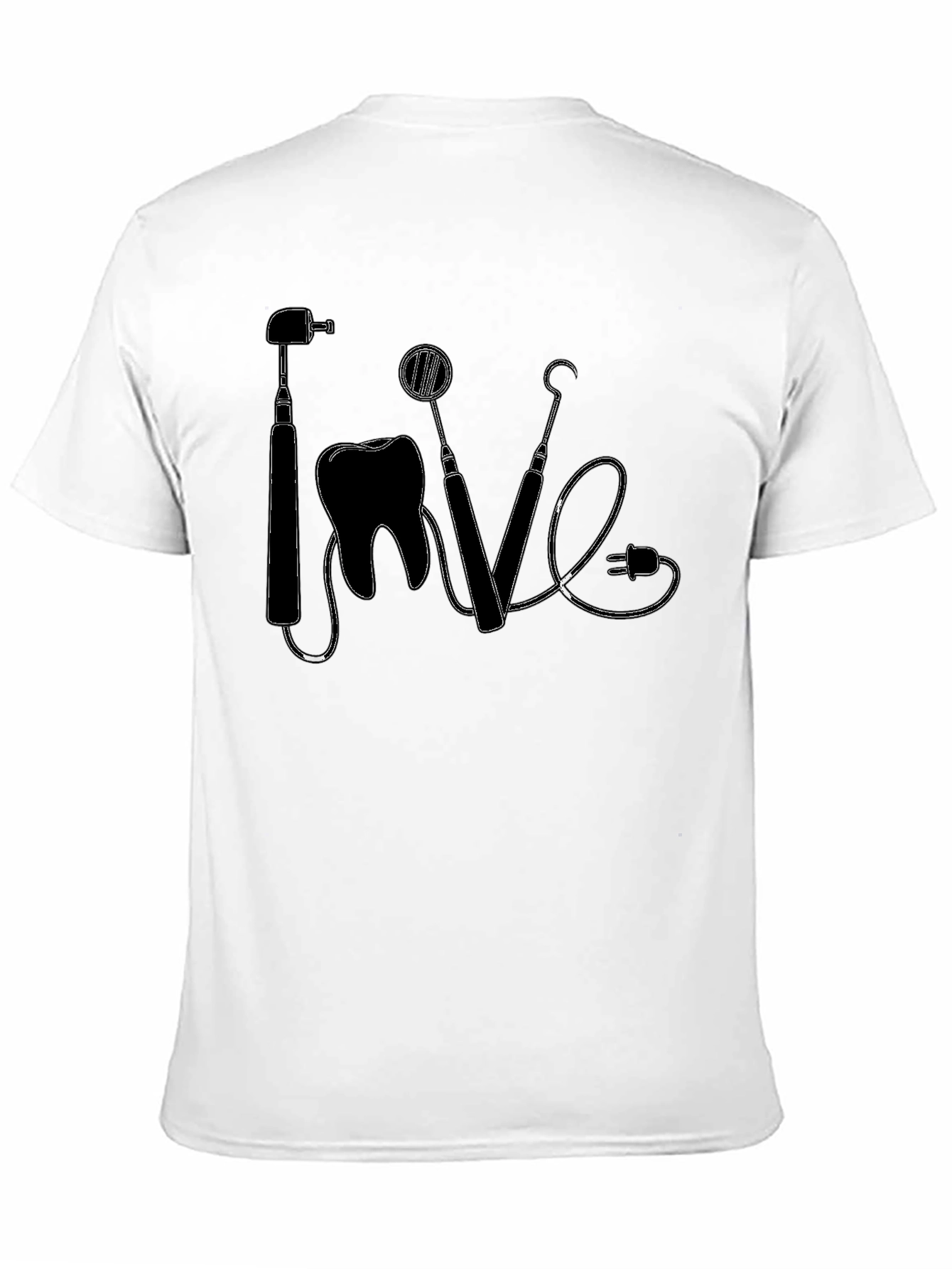 Dentist Love Graphic Tee - Black Cotton T-Shirt