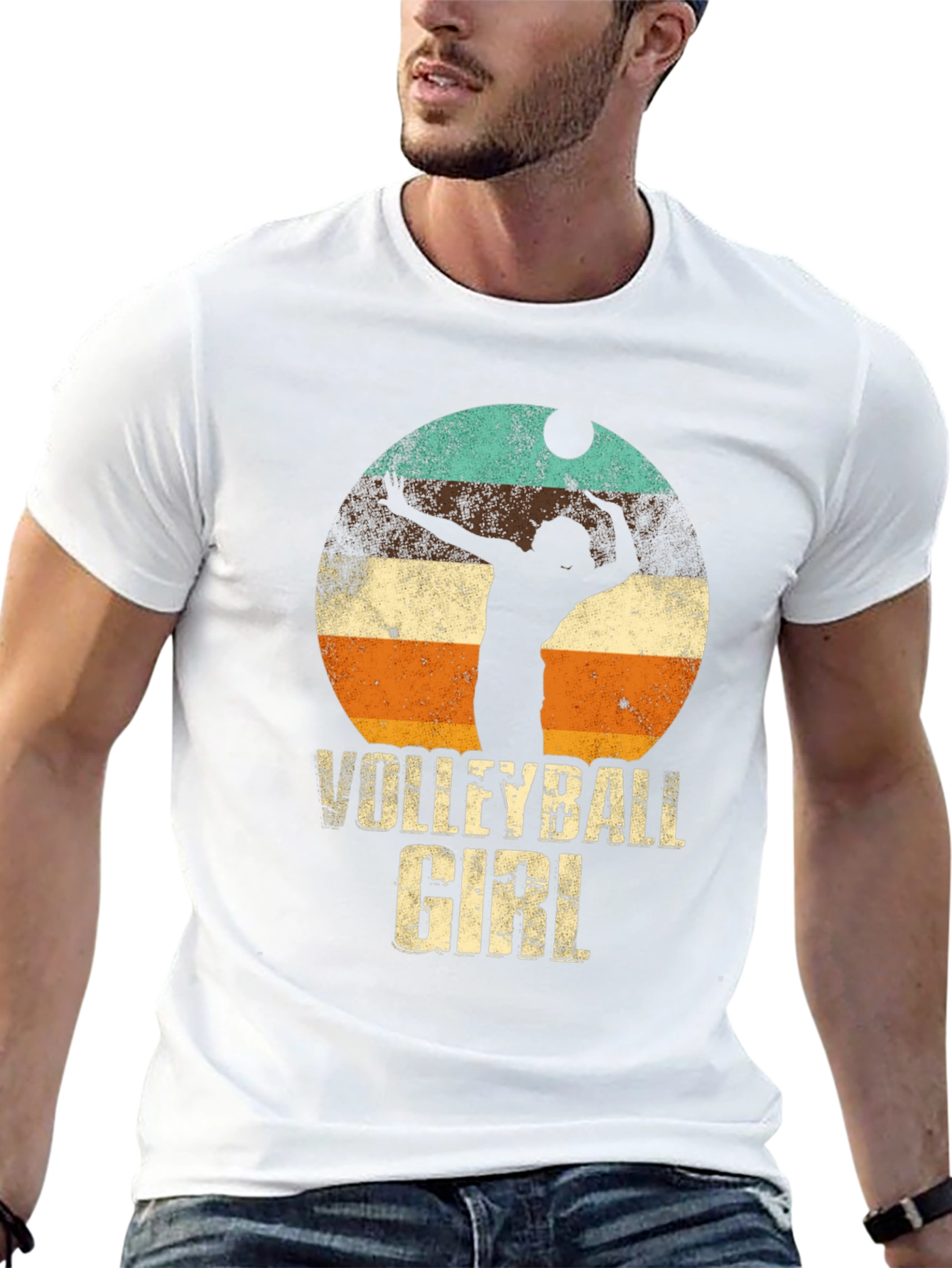 Volleyball Girl Retro Graphic T-Shirt