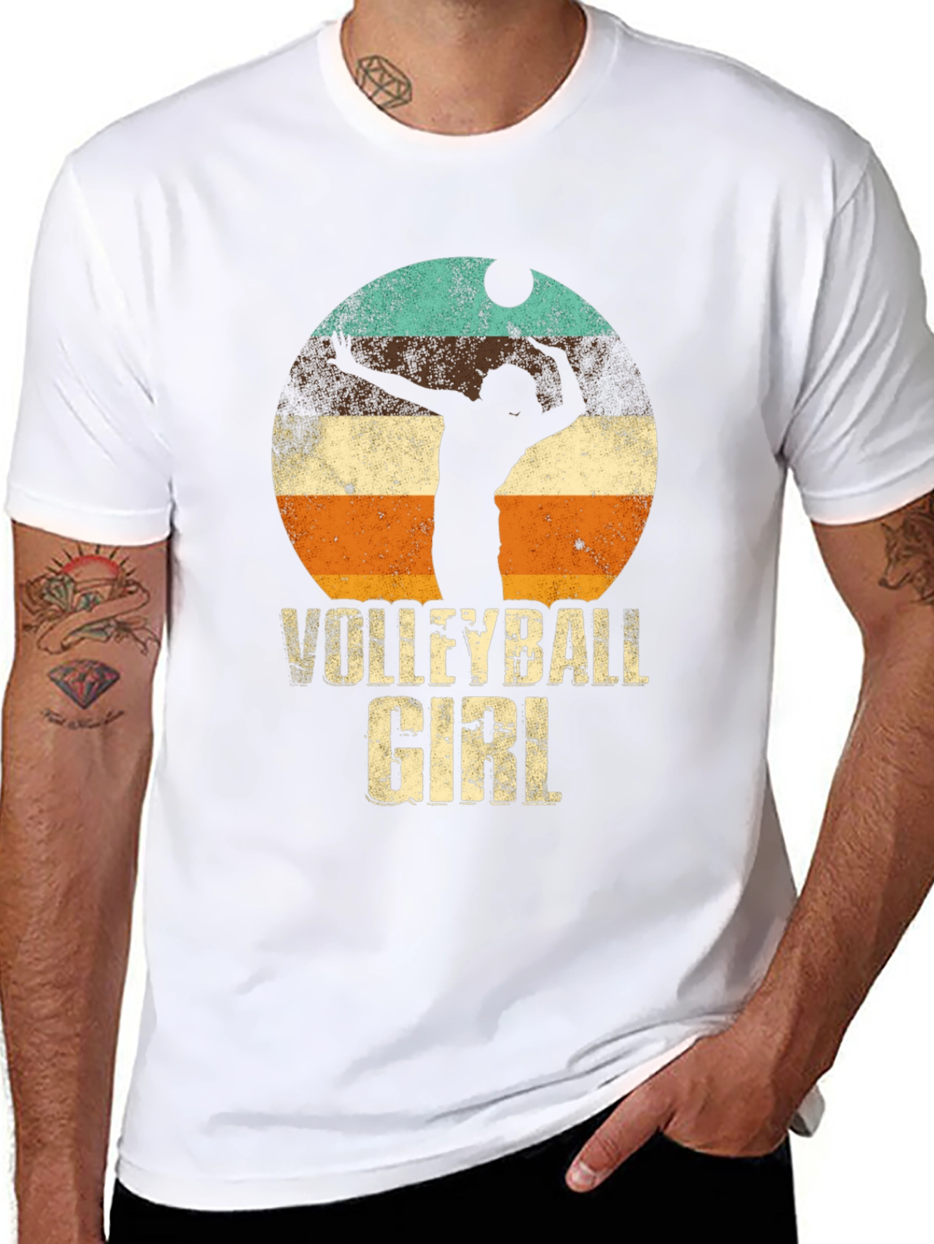 Volleyball Girl Retro Graphic T-Shirt