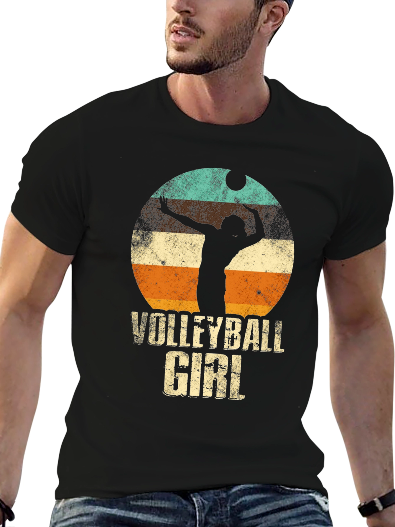 Volleyball Girl Retro Graphic T-Shirt
