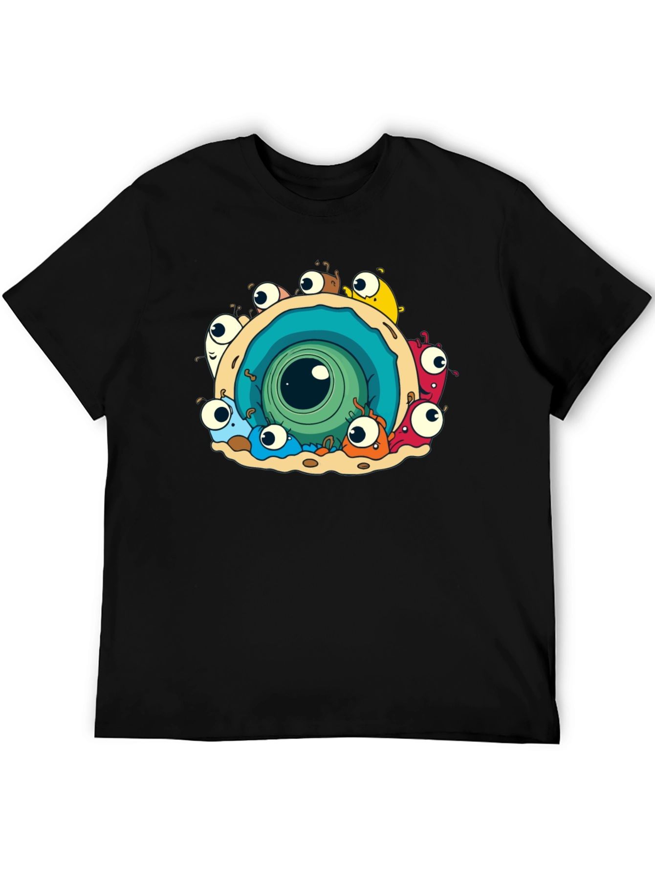 Eye Monster Graphic Tee - Black Cotton T-Shirt
