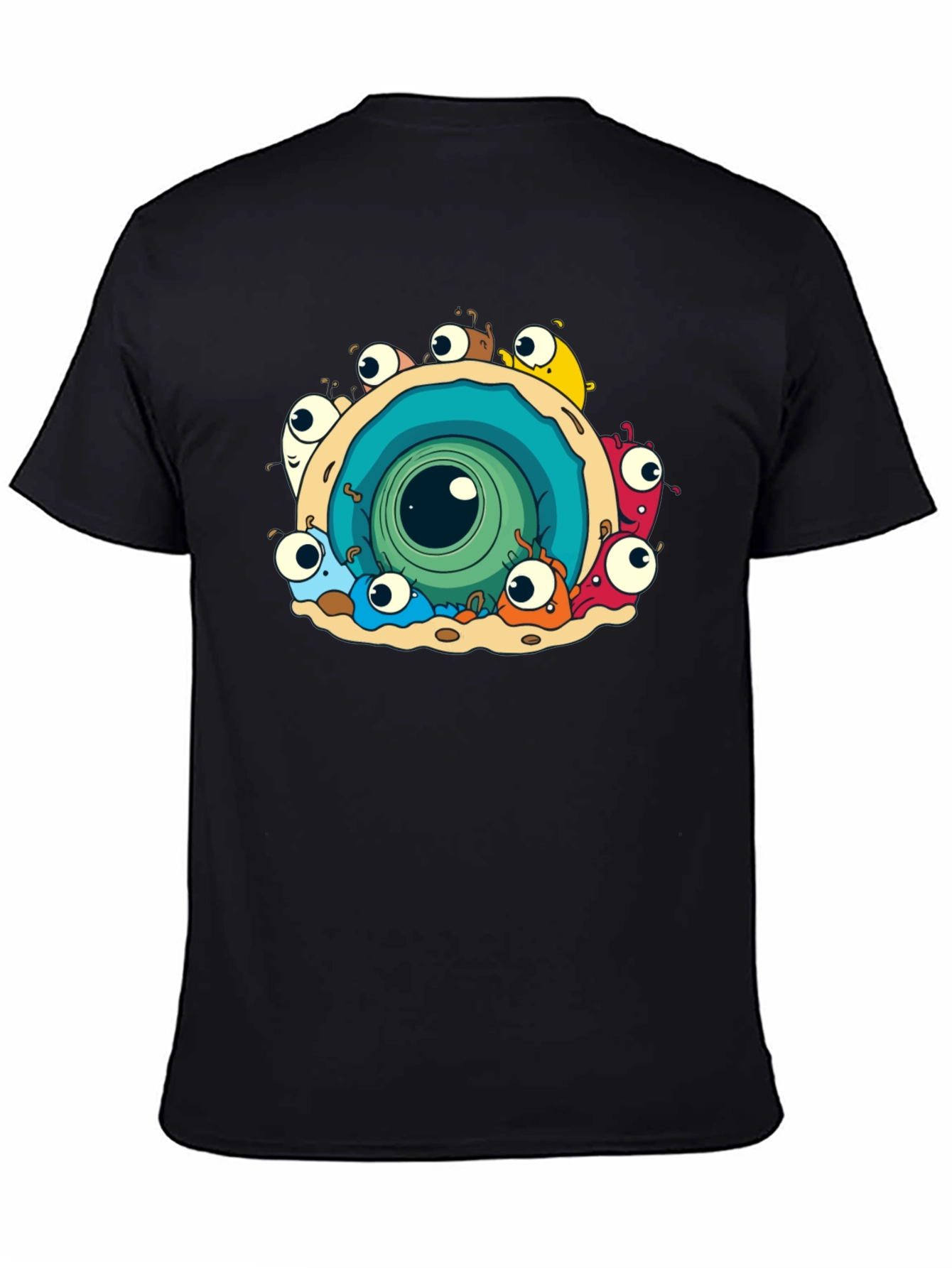 Eye Monster Graphic Tee - Black Cotton T-Shirt