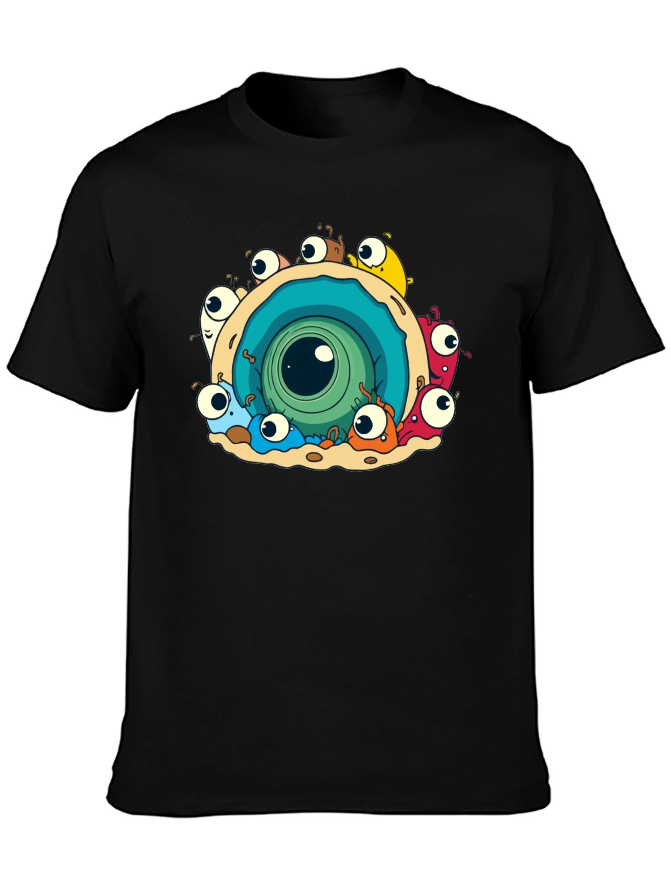 Eye Monster Graphic Tee - Black Cotton T-Shirt