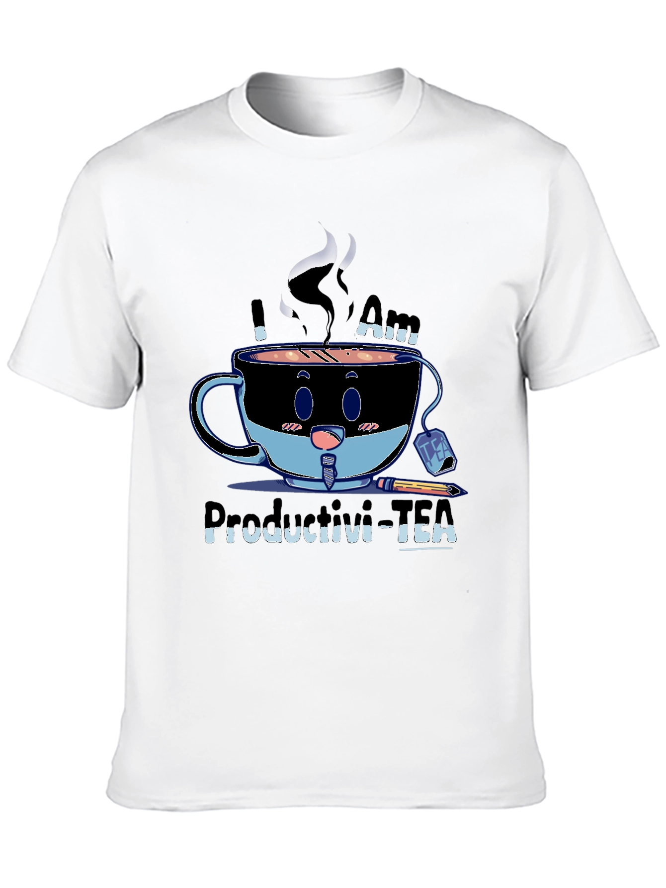 Productivi-Tea T-Shirt - Black Cotton Blend Graphic Tee