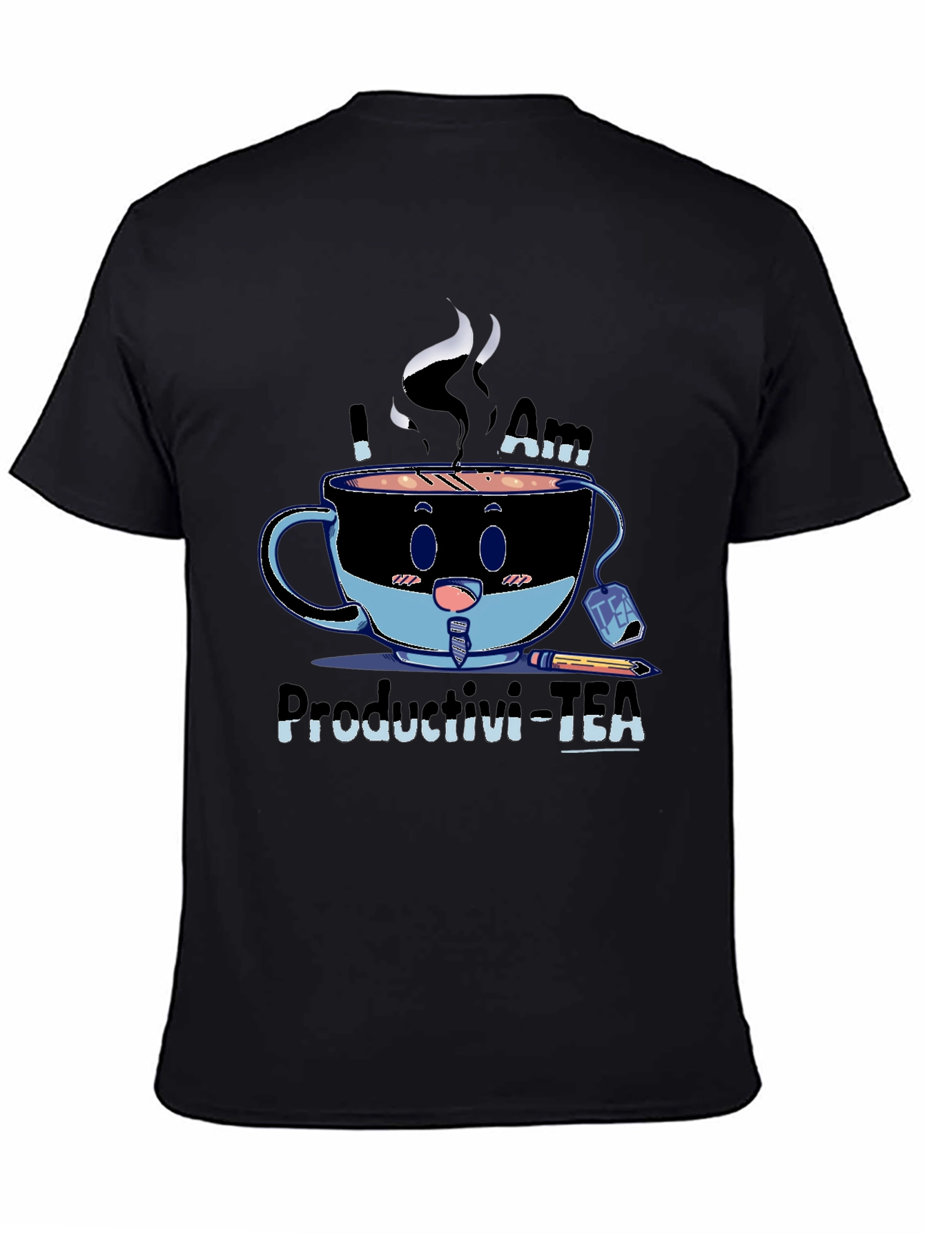 Productivi-Tea T-Shirt - Black Cotton Blend Graphic Tee