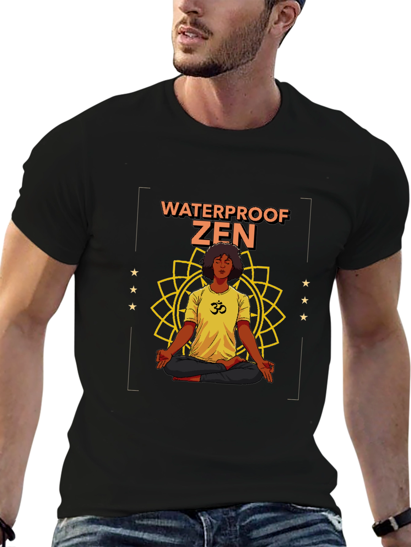 Waterproof Zen Graphic T-Shirt - Unisex Black Tee