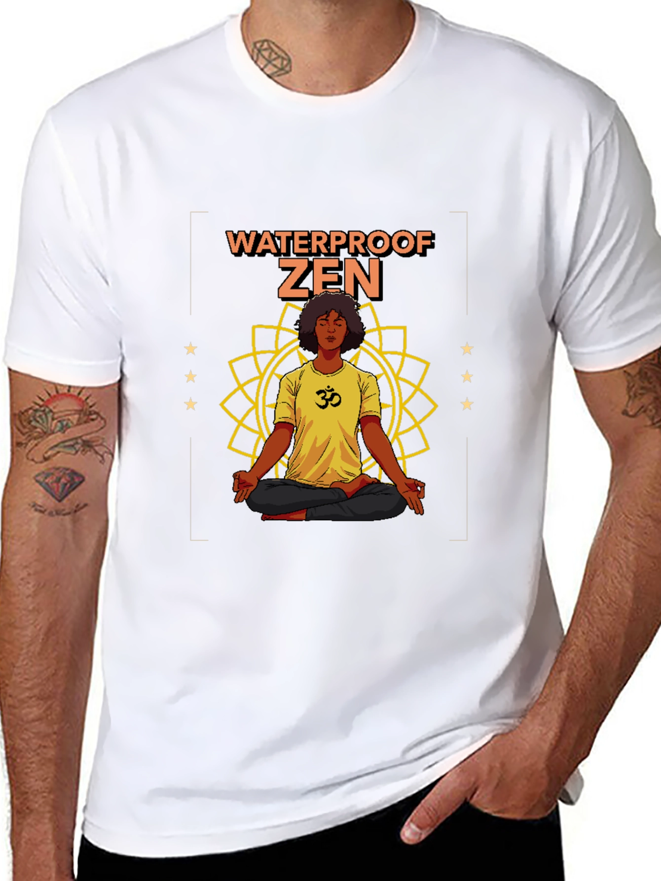 Waterproof Zen Graphic T-Shirt - Unisex Black Tee