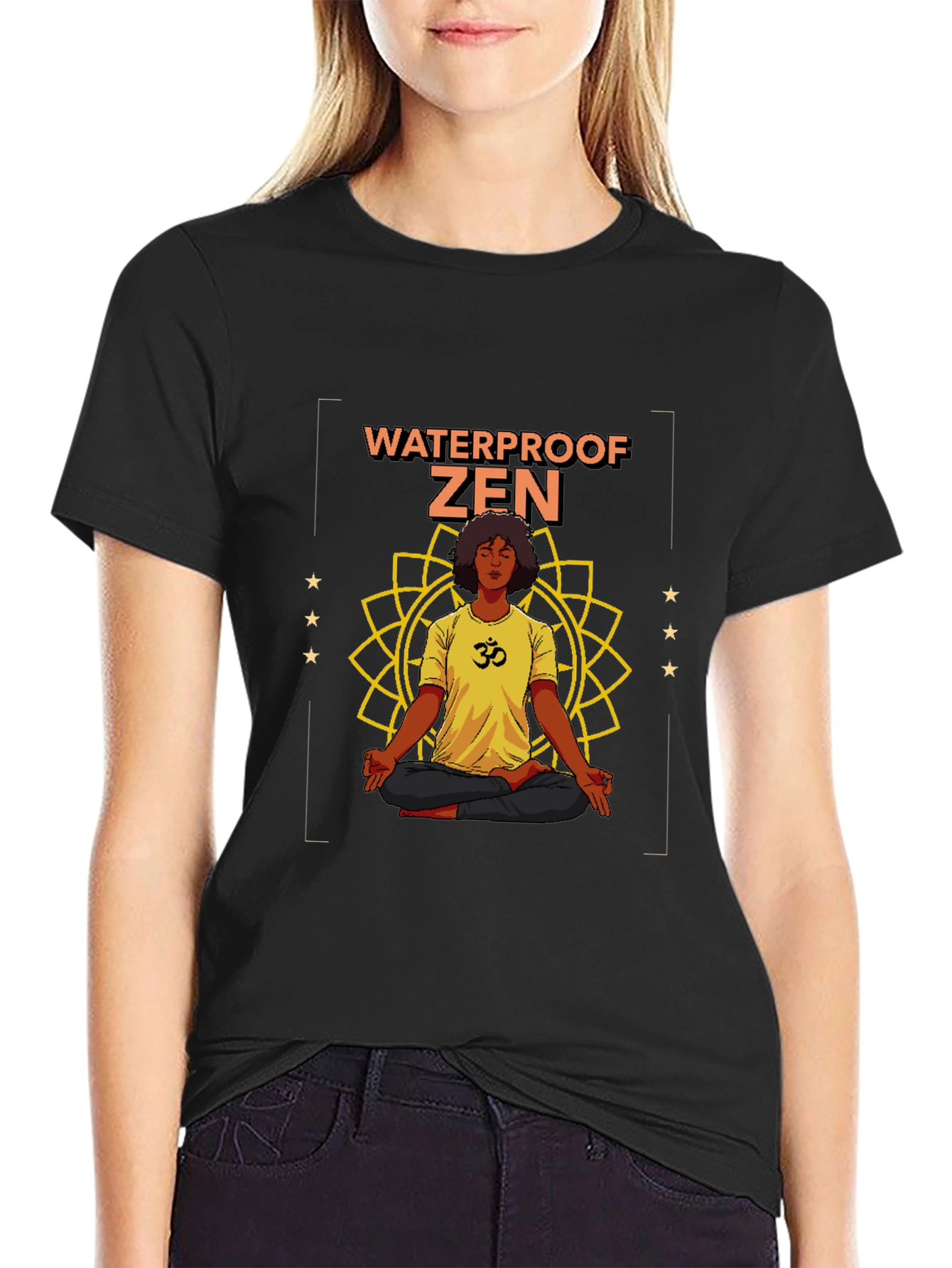 Waterproof Zen Graphic T-Shirt - Unisex Black Tee