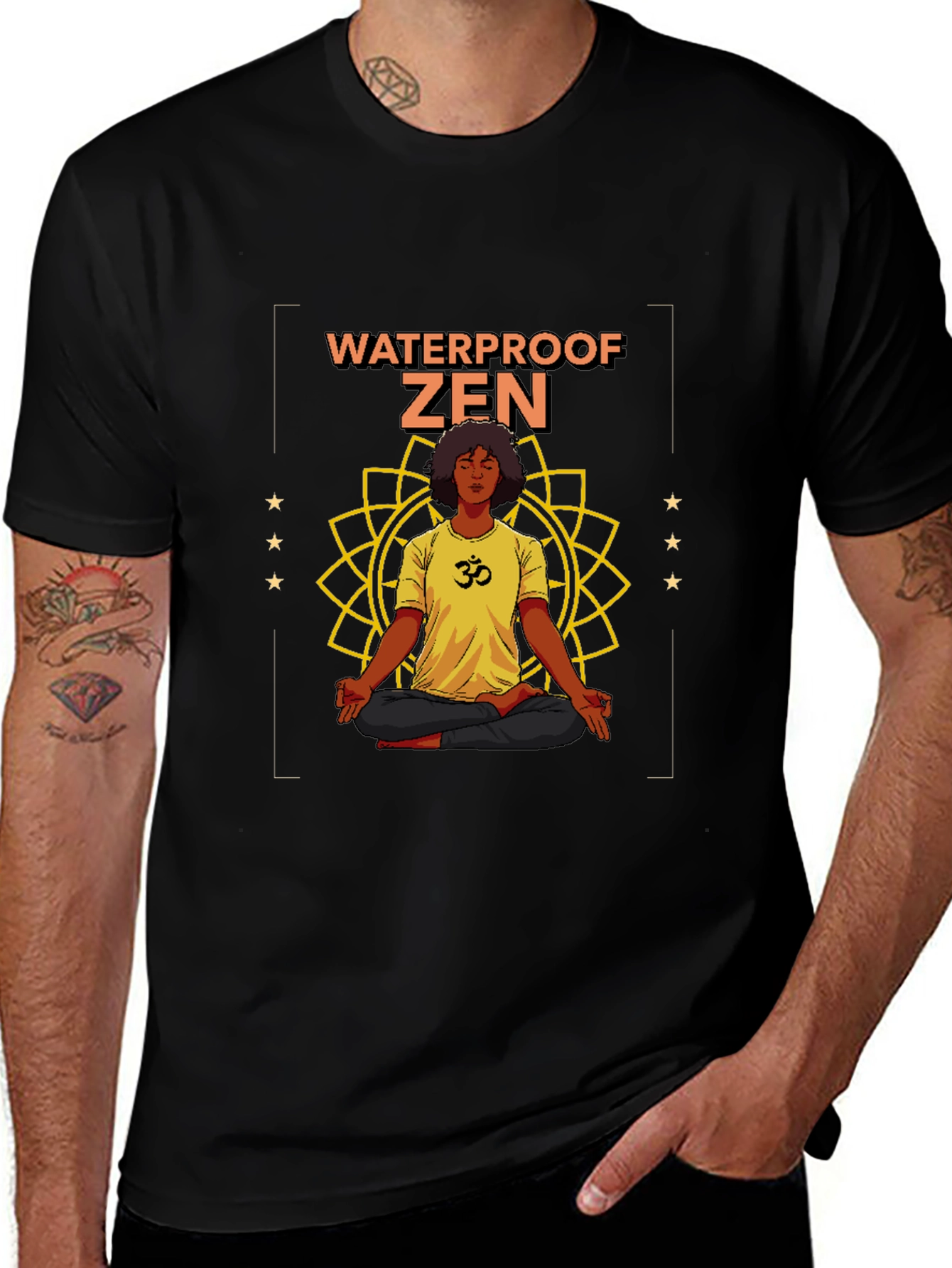 Waterproof Zen Graphic T-Shirt - Unisex Black Tee