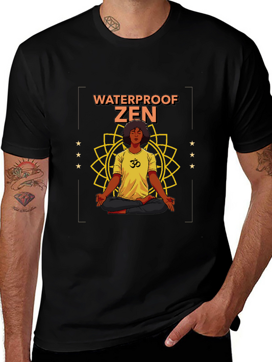Waterproof Zen Graphic T-Shirt - Unisex Black Tee