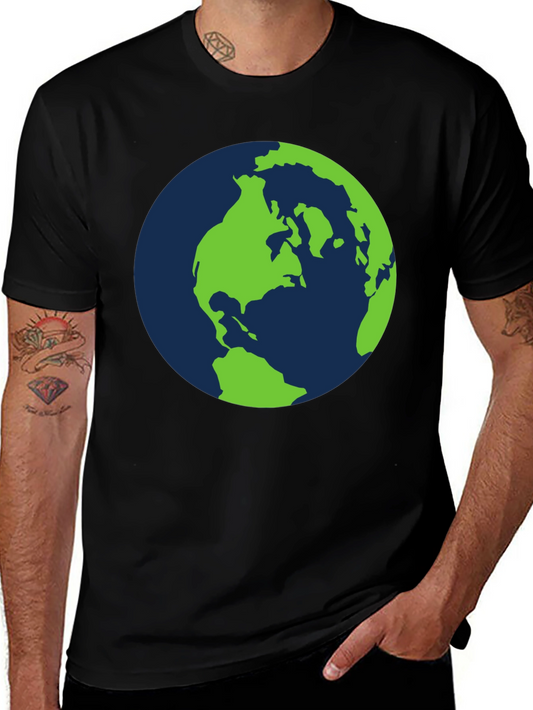 Earth Graphic T-Shirt - Black Cotton Tee