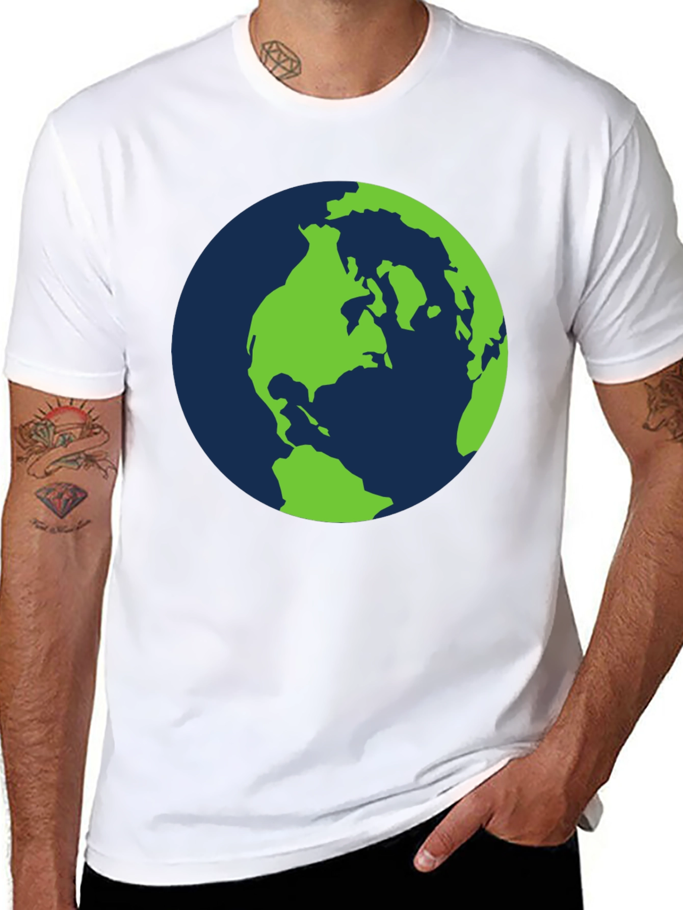 Earth Graphic T-Shirt - Black Cotton Tee