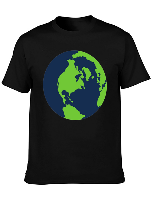 Earth Graphic T-Shirt - Black Cotton Tee