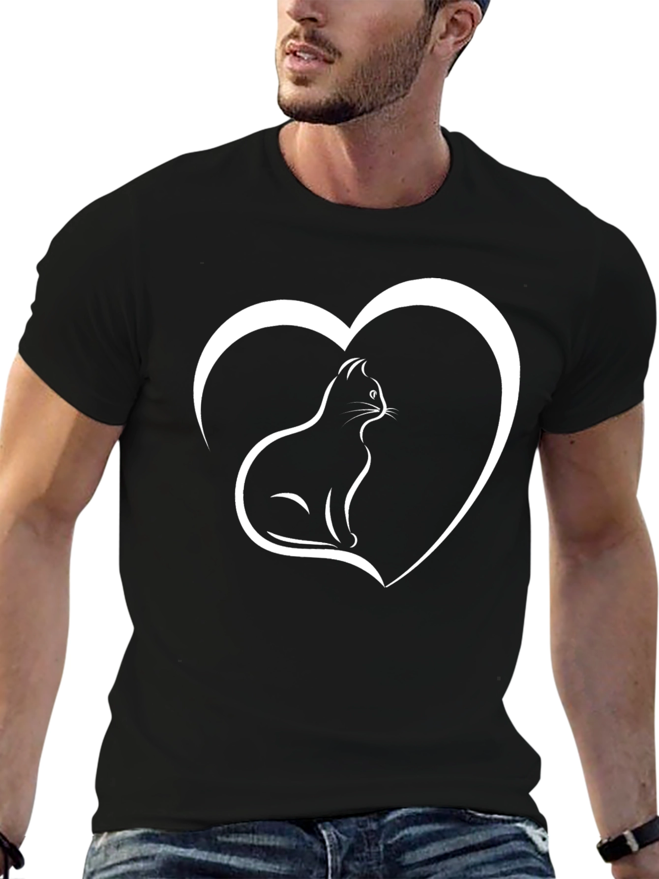 Cat Heart T-Shirt - Unisex Graphic Tee