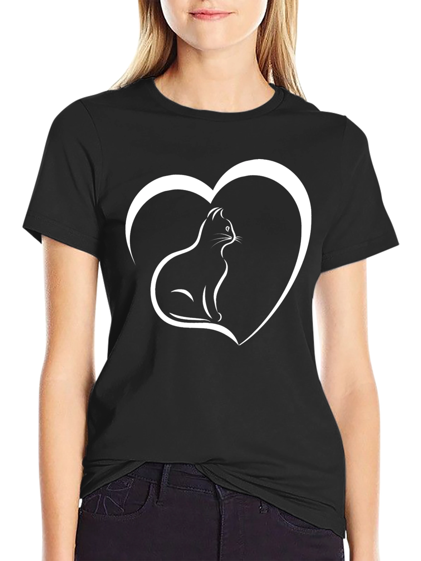 Cat Heart T-Shirt - Unisex Graphic Tee