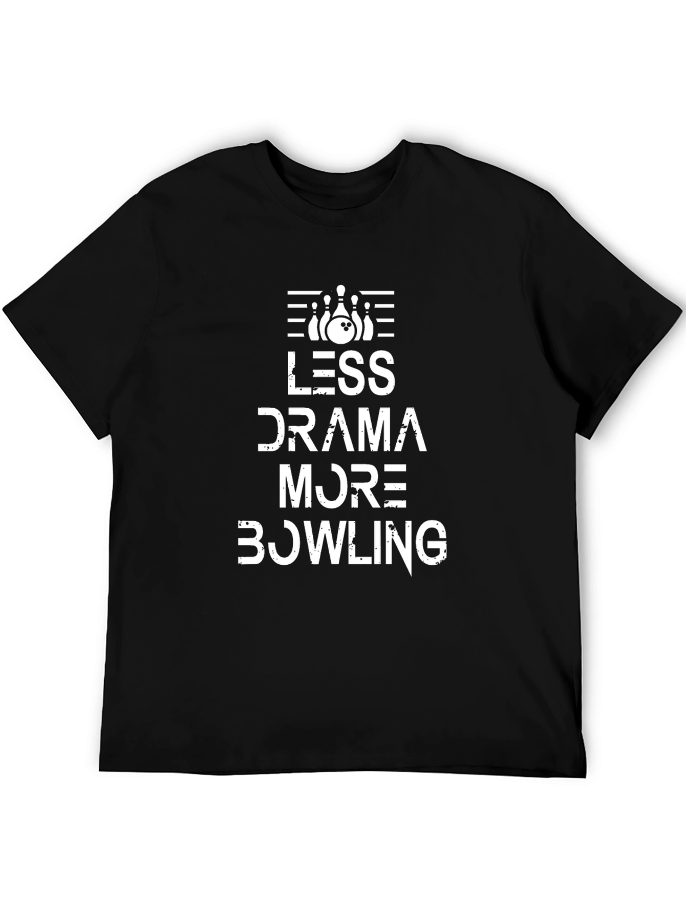 Less Drama More Bowling Black T-Shirt