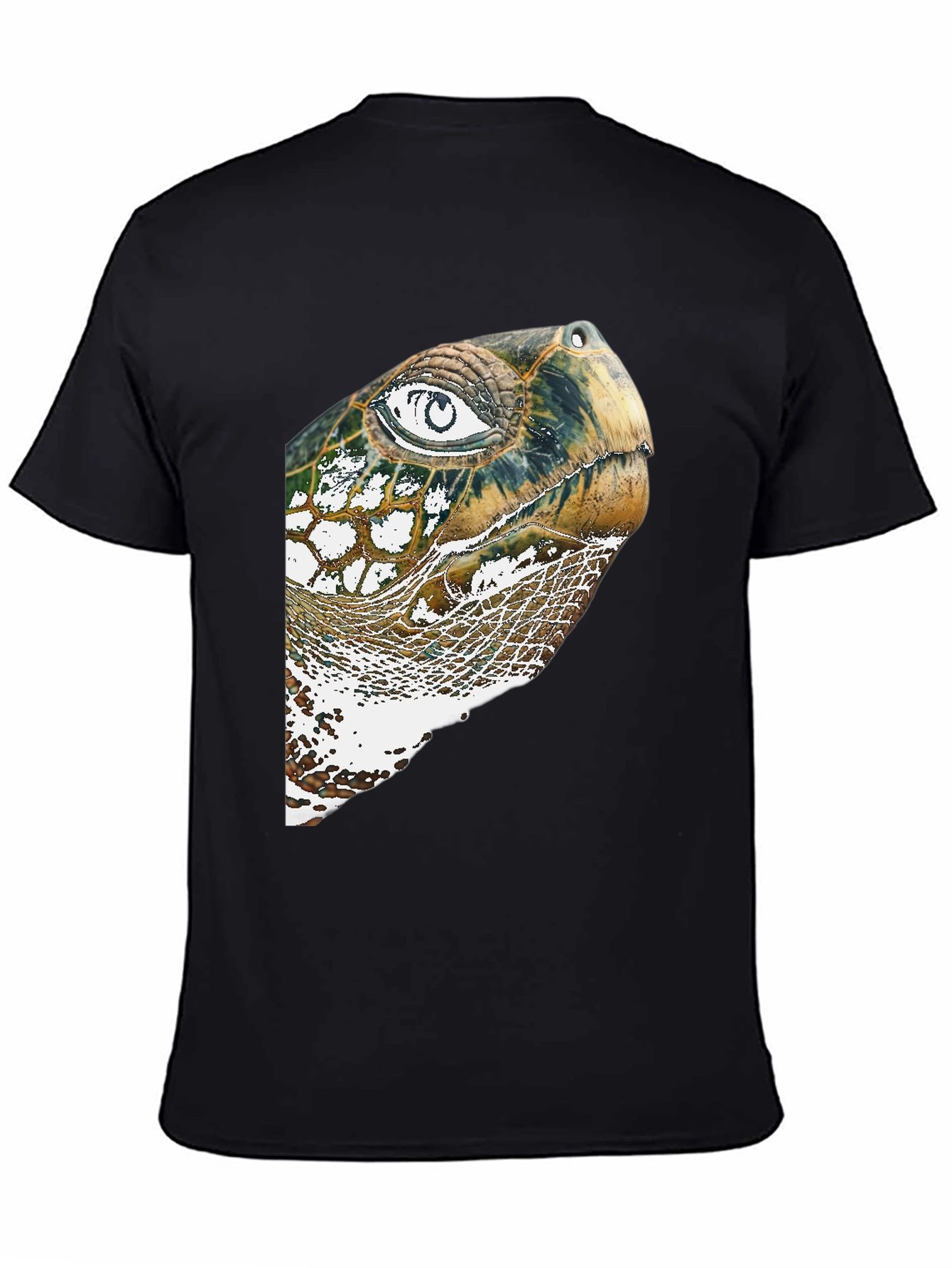 Turtle Head Graphic Print Black T-Shirt