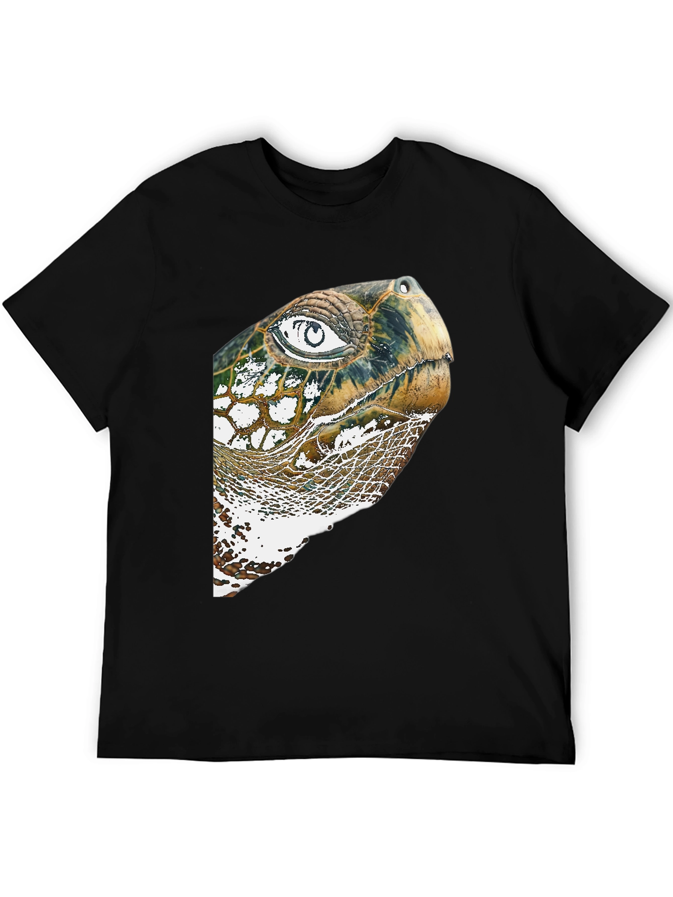 Turtle Head Graphic Print Black T-Shirt