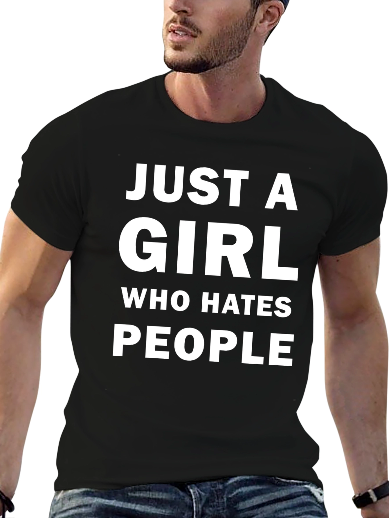 Just a Girl Who Hates People Funny T-Shirt