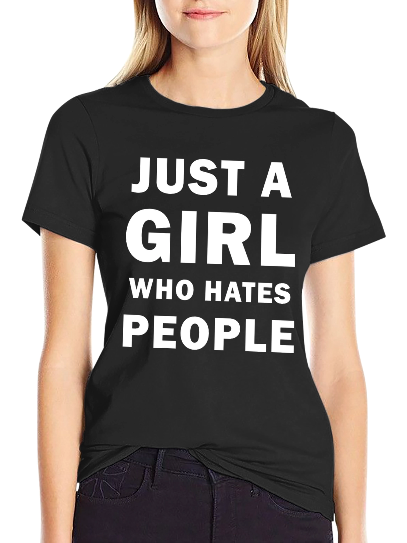 Just a Girl Who Hates People Funny T-Shirt