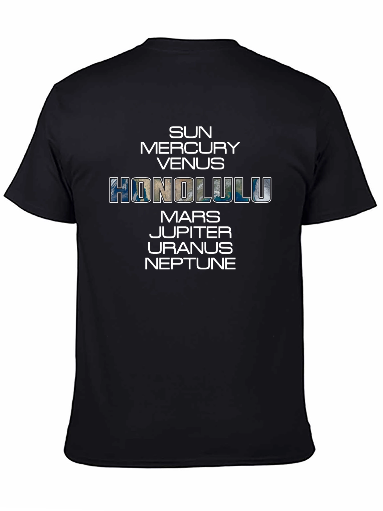 Honolulu Planets Black T-Shirt