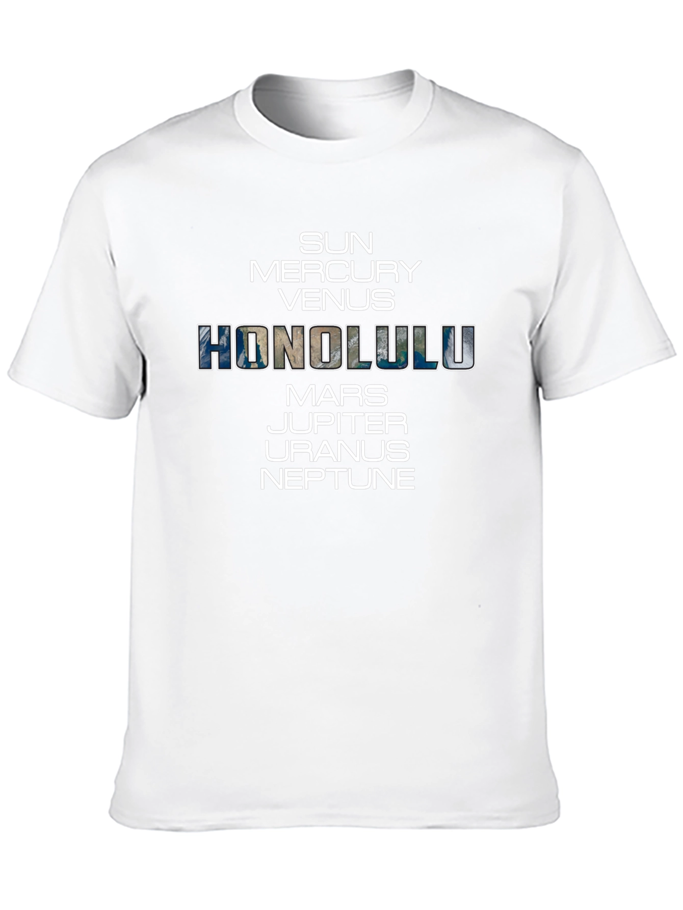 Honolulu Planets Black T-Shirt