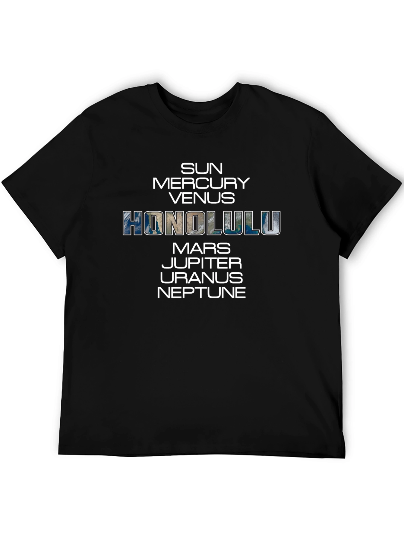 Honolulu Planets Black T-Shirt