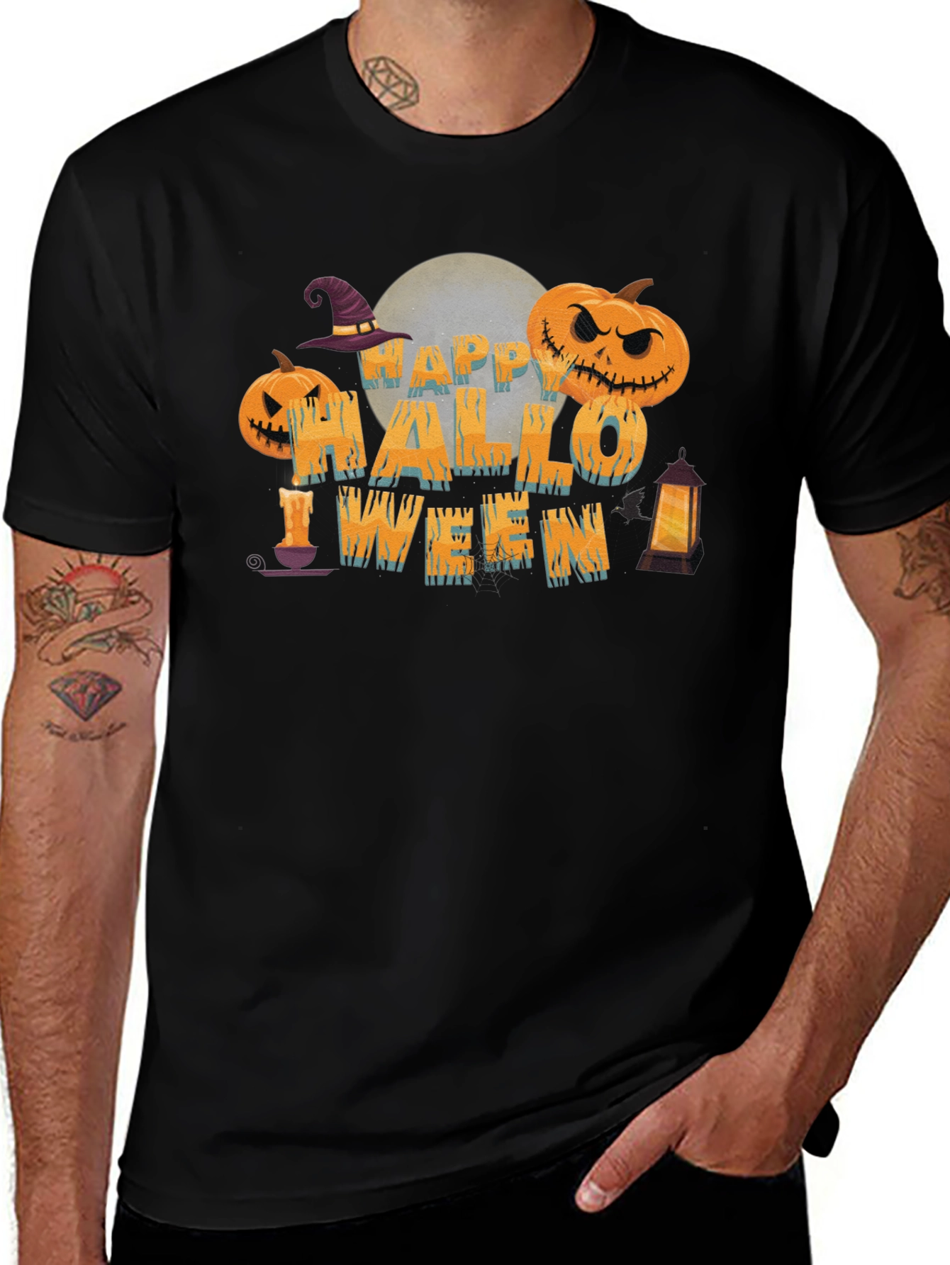 Happy Halloween Graphic Print T-Shirt