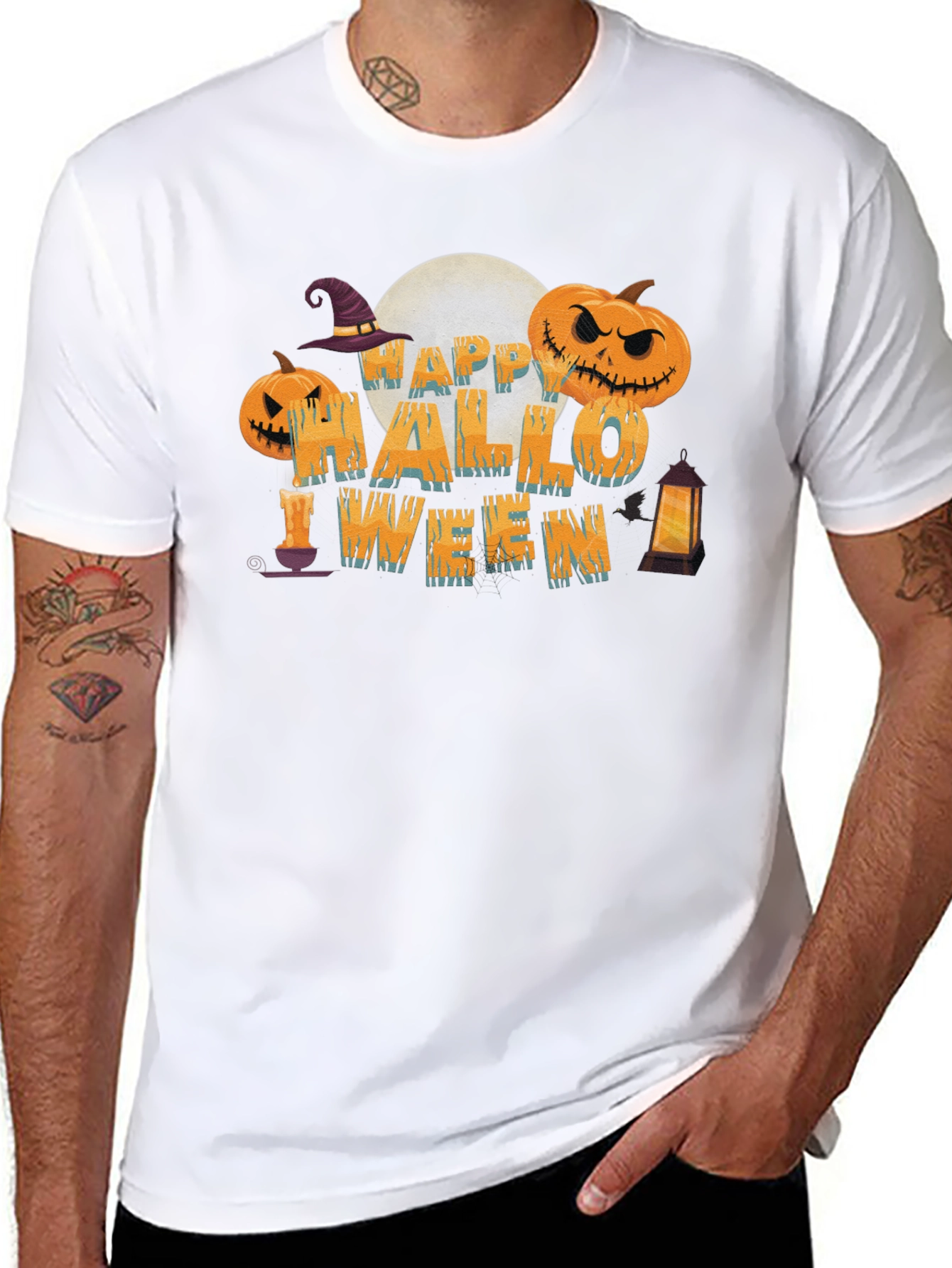 Happy Halloween Graphic Print T-Shirt