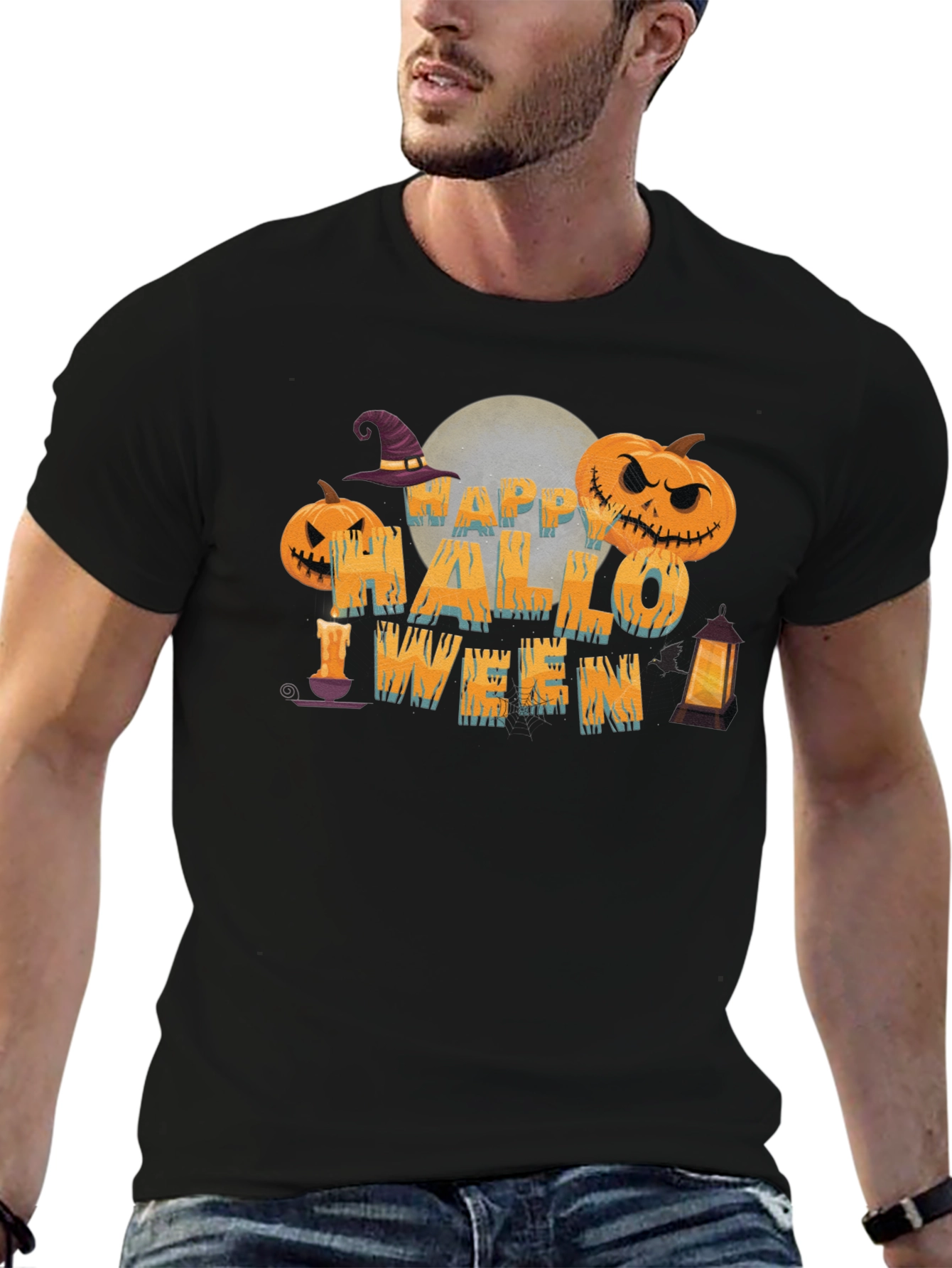 Happy Halloween Graphic Print T-Shirt