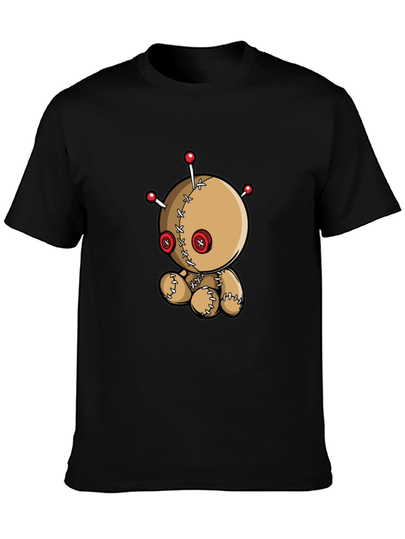 Voodoo Doll Graphic Tee - Black Cotton T-Shirt