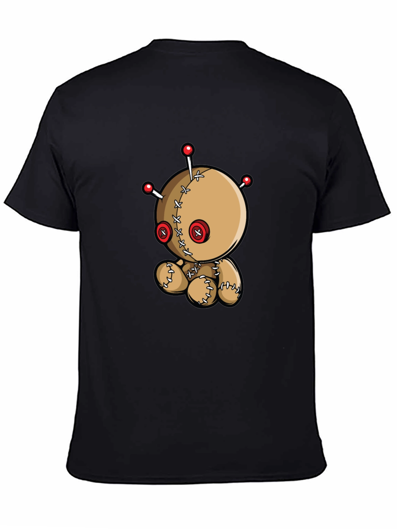 Voodoo Doll Graphic Tee - Black Cotton T-Shirt