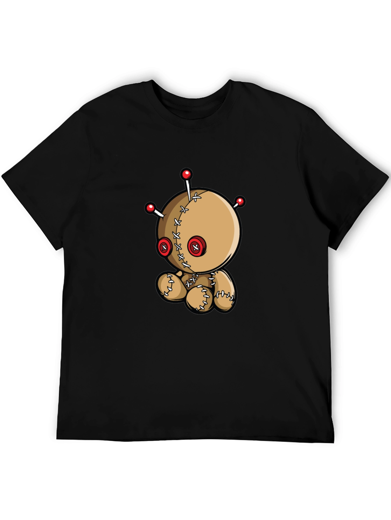 Voodoo Doll Graphic Tee - Black Cotton T-Shirt